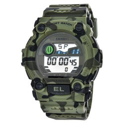 Часы Skmei 1633CMGN army green camouflage